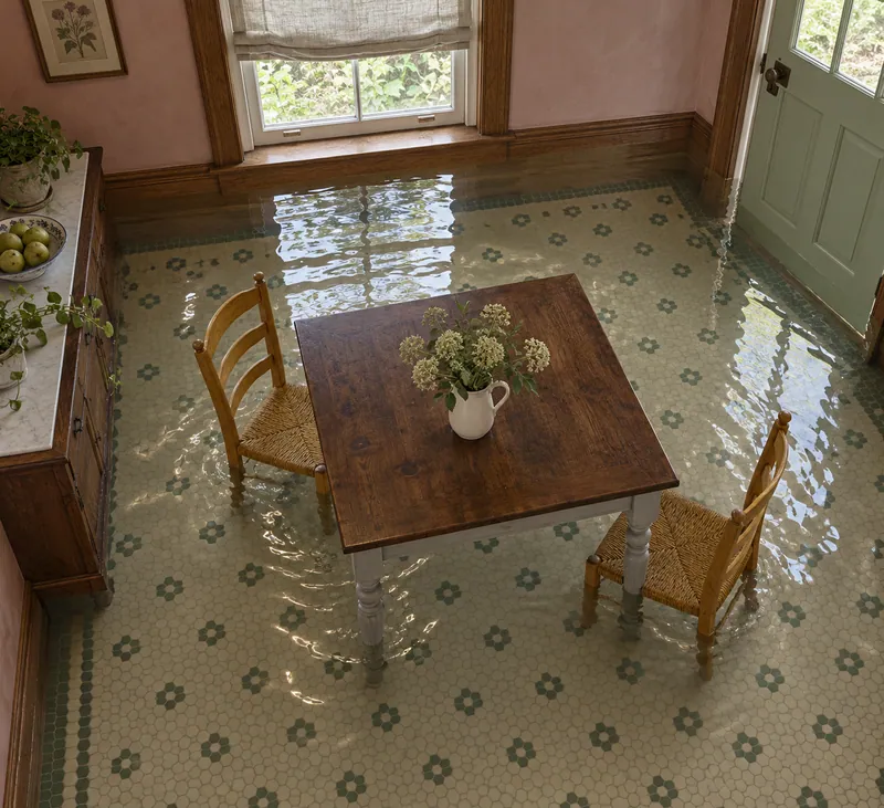 Water Extraction Near Travis Park — standing water in a residential interior