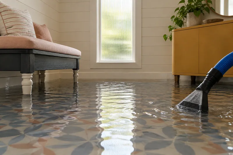 Water Extraction Near Tony Becerra Park — standing water in a residential interior